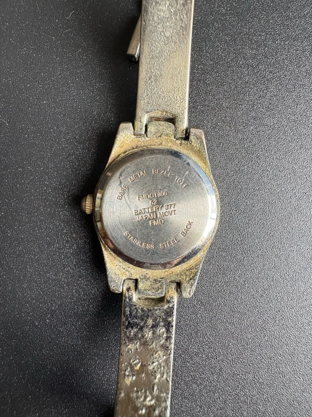 Women's Silver-Tone Crystal Bracelet Watch measurements shown non running